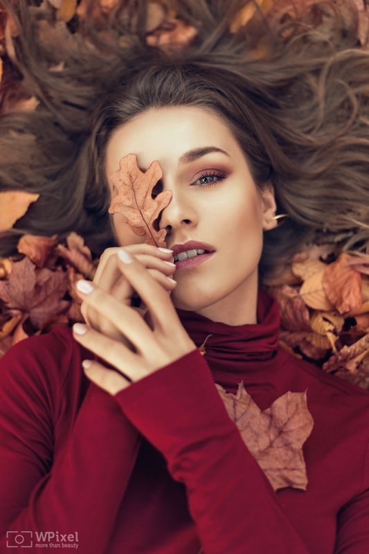 portrait women eyes brunette autumn women by wpixel (More Than Beauty) фото превью