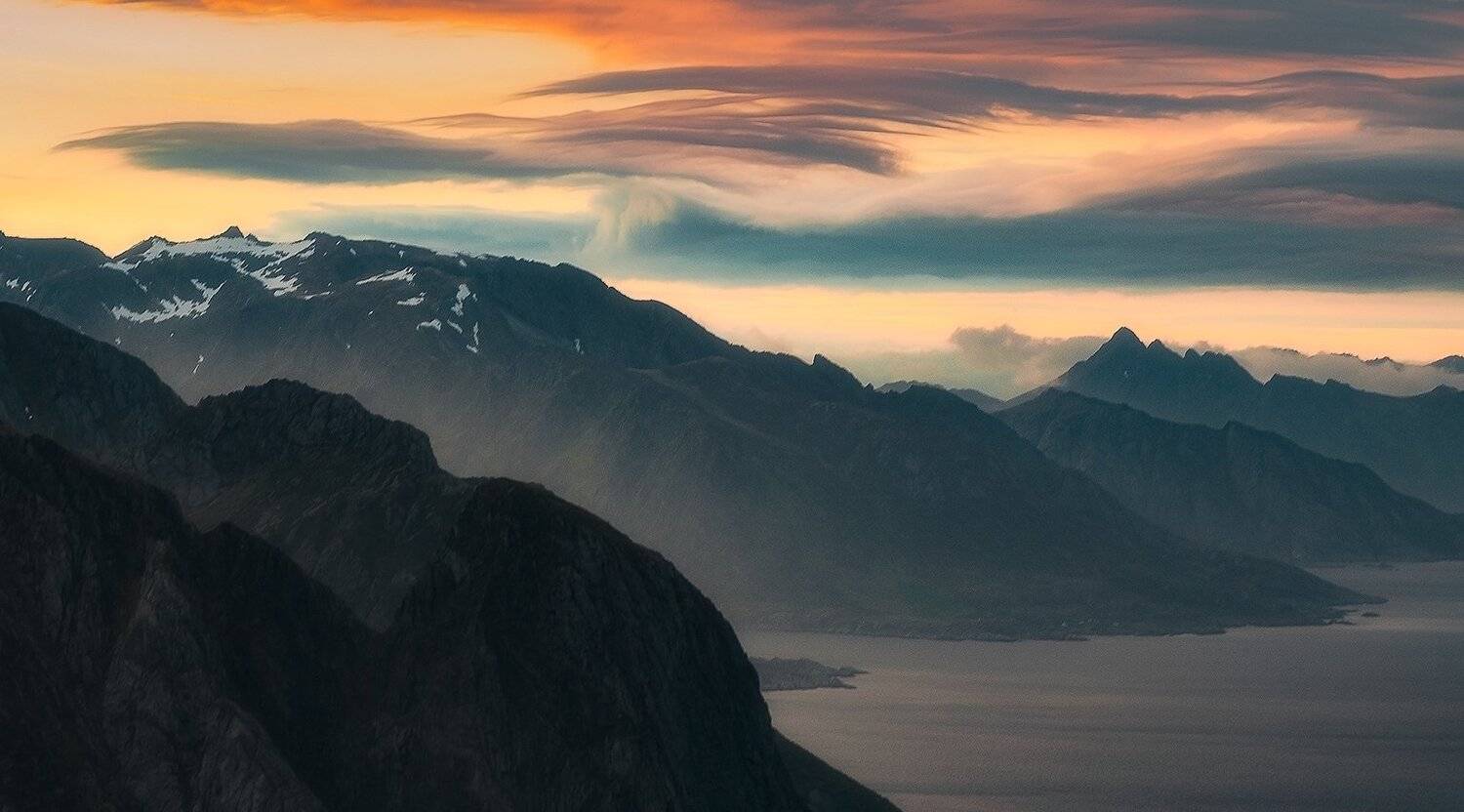 lofoten, landscape, sunset, norway, lofotenislands, reinebringen, Csomai David