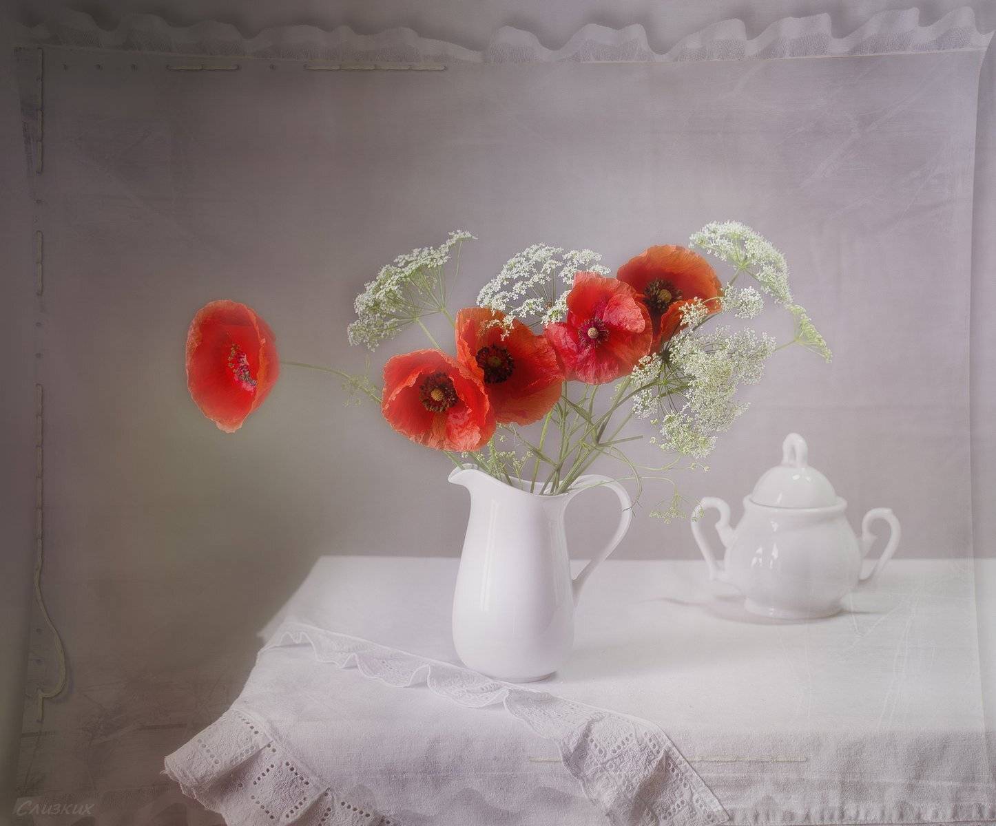 натюрморт,композиция,букет,маки, Инаида