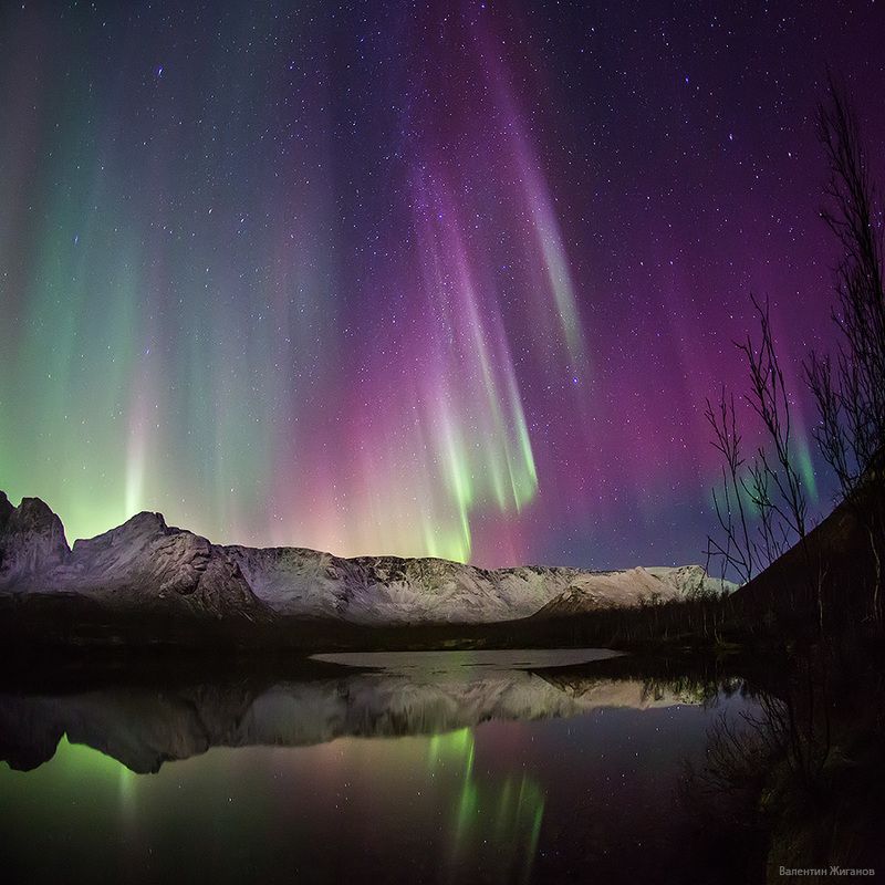 Хибины, сияние, заполярье Сияние над Хибинами фото превью