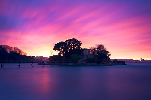 Sunset over the castle