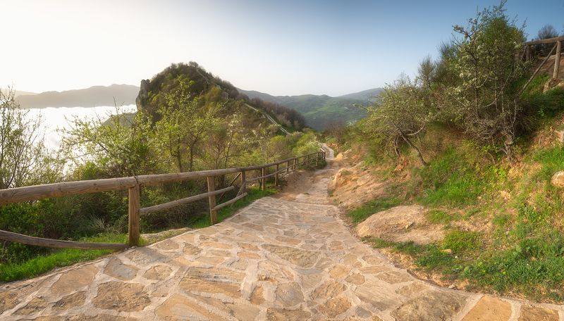 италия пейзаж панорама рассвет  Тёплое итальянское утро фото превью