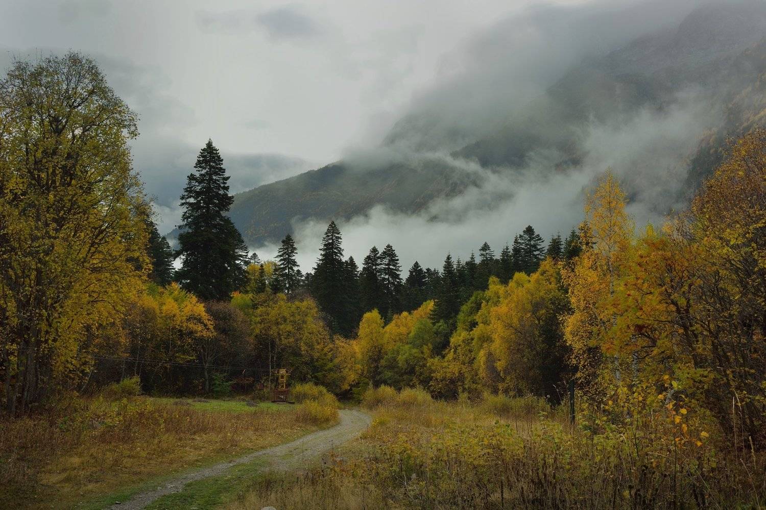 горы осень домбай, Александр Жарников