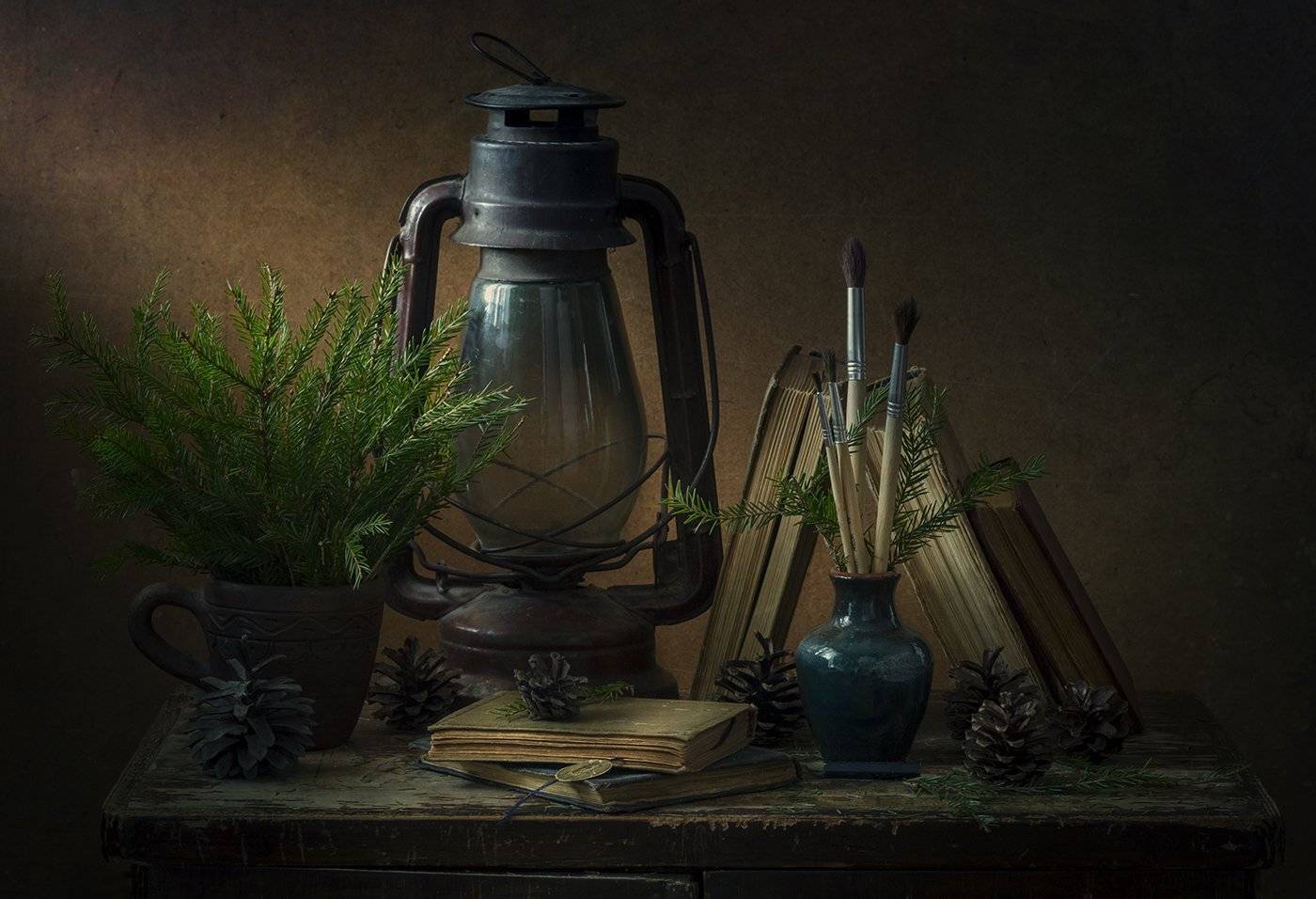 натюрморт,старая лампа, Елена Рубинская