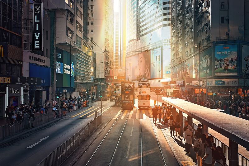 Гонконг на закате фото превью