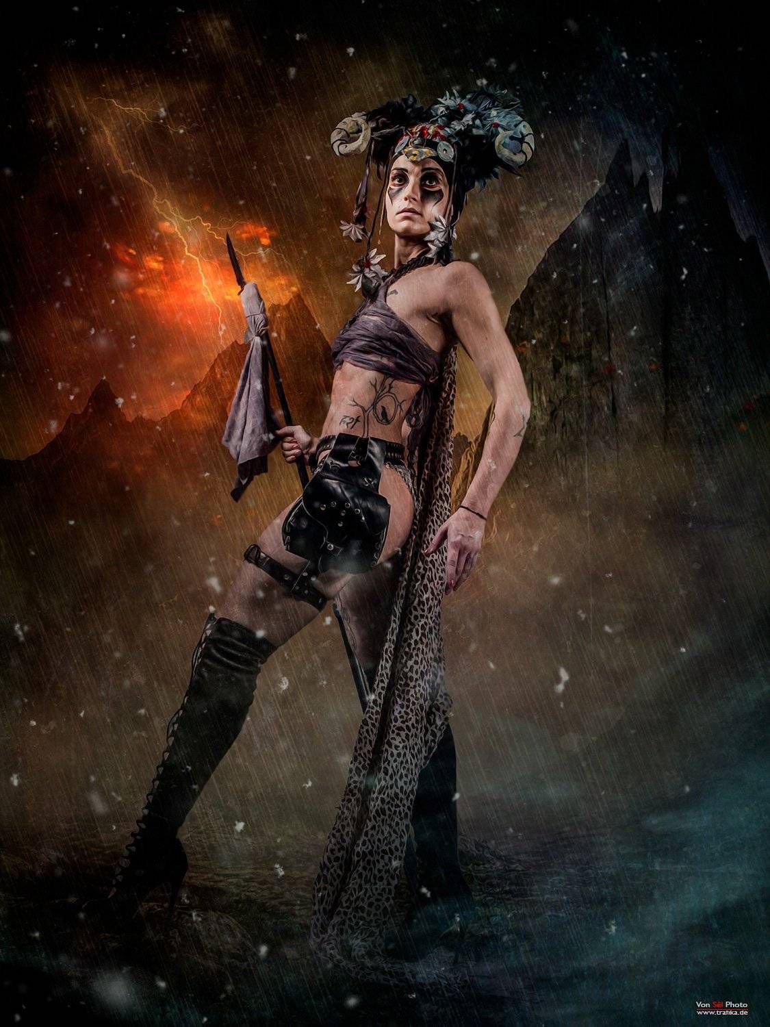 girl, snow, mountine, Von Sel