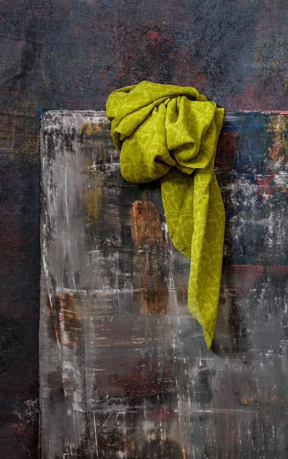 натюрморт, драпировка, ткань, цветная ткань, зеленый, Евгений Корниенко