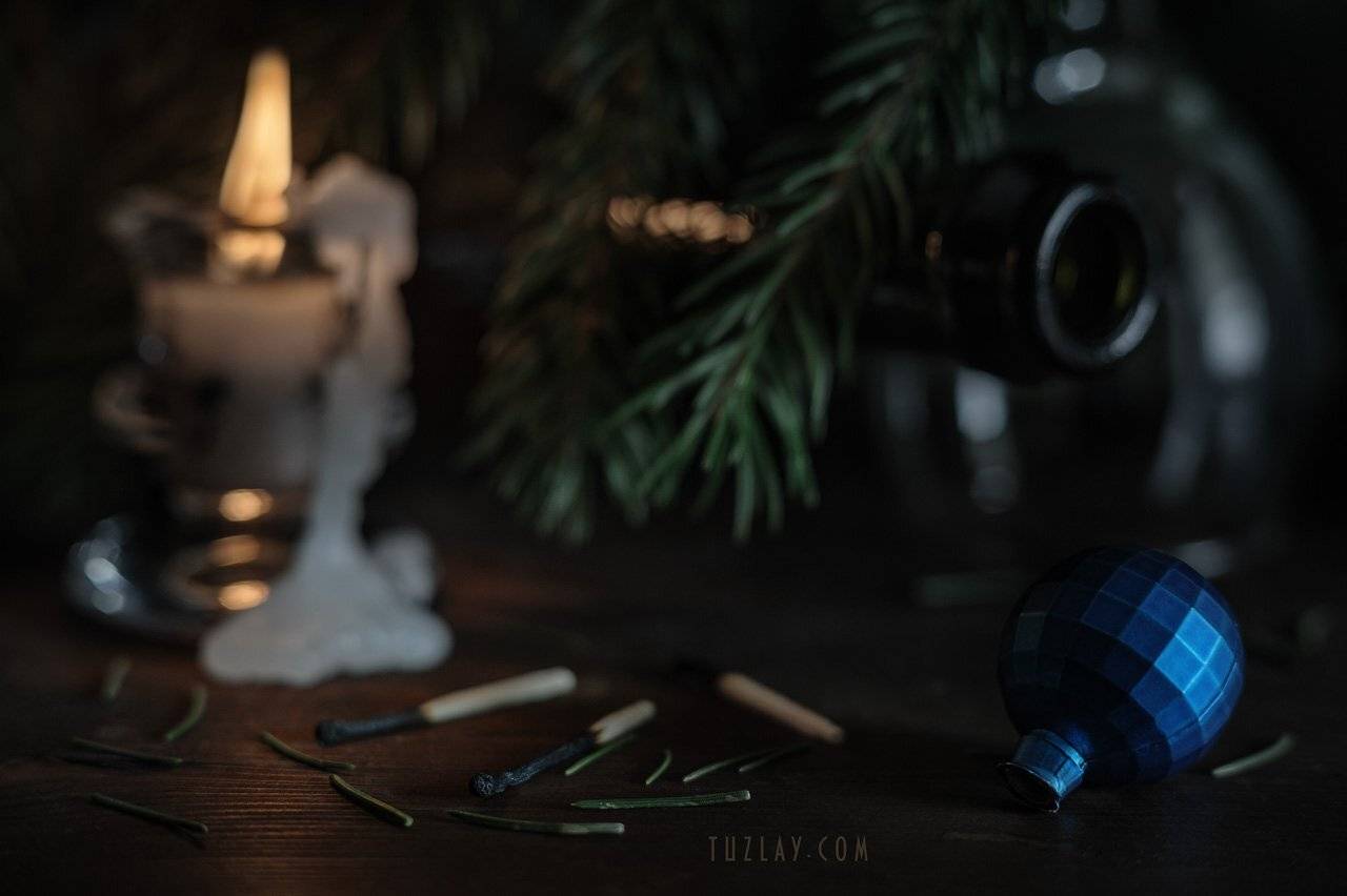 новый год, новогоднее, свеча, еловые ветки, Владимир Тузлай