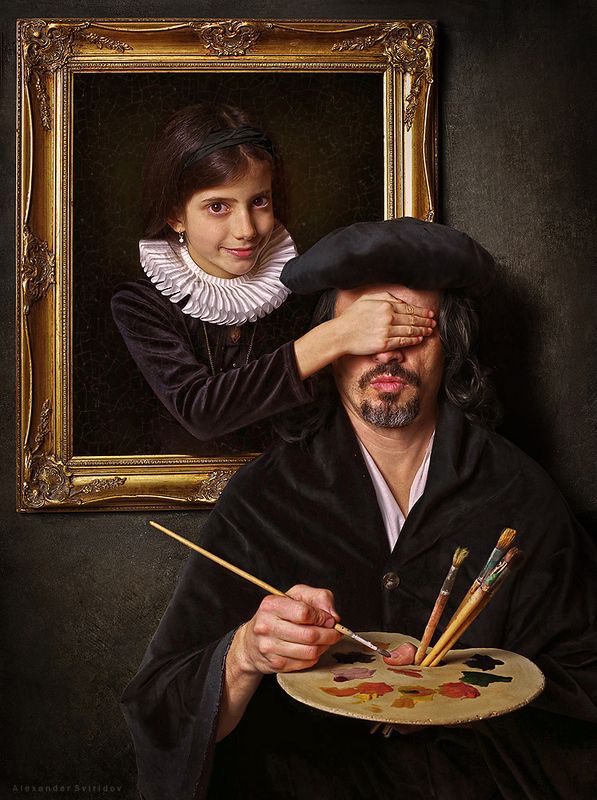 Artist and his painting фото превью