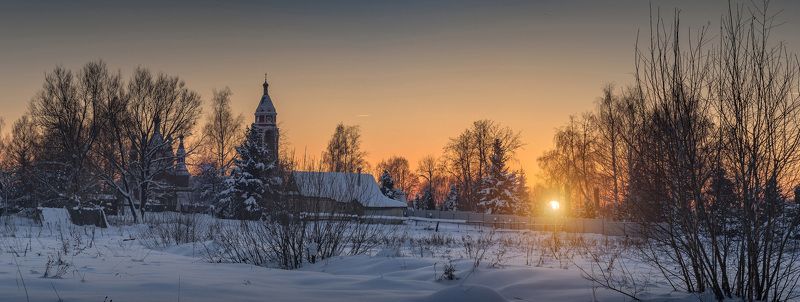 зима,снег,закат,подмосковье,вера Садится солнца диск устало фото превью