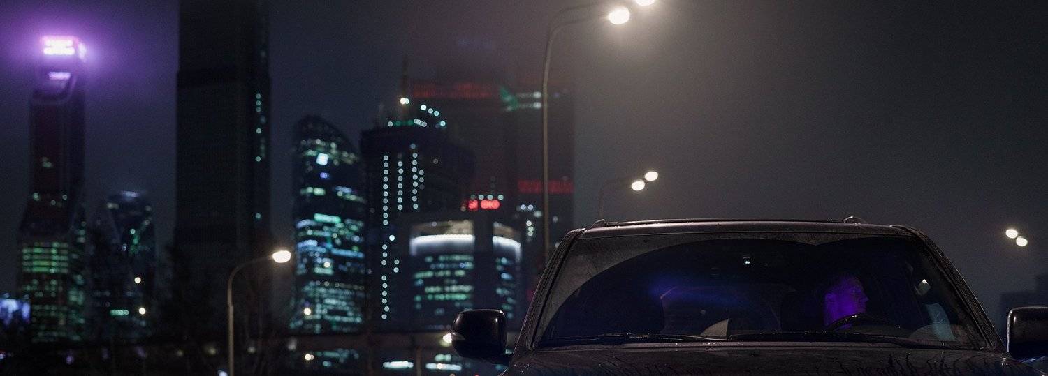 man, city. alone, lonely, lonelyness, night, nightlight, понаехавшие, car, lexus, purple, conceptual, fog, moscow, moscow-city, Роман Филиппов