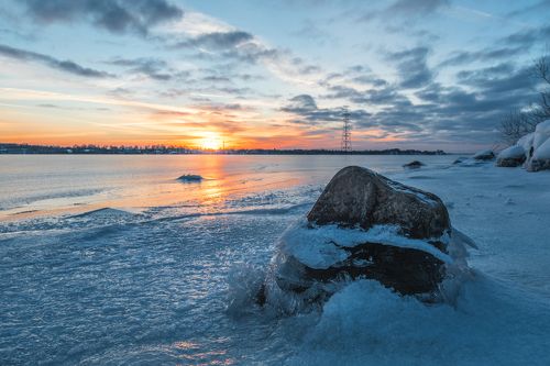 Закат на реке Даугава.