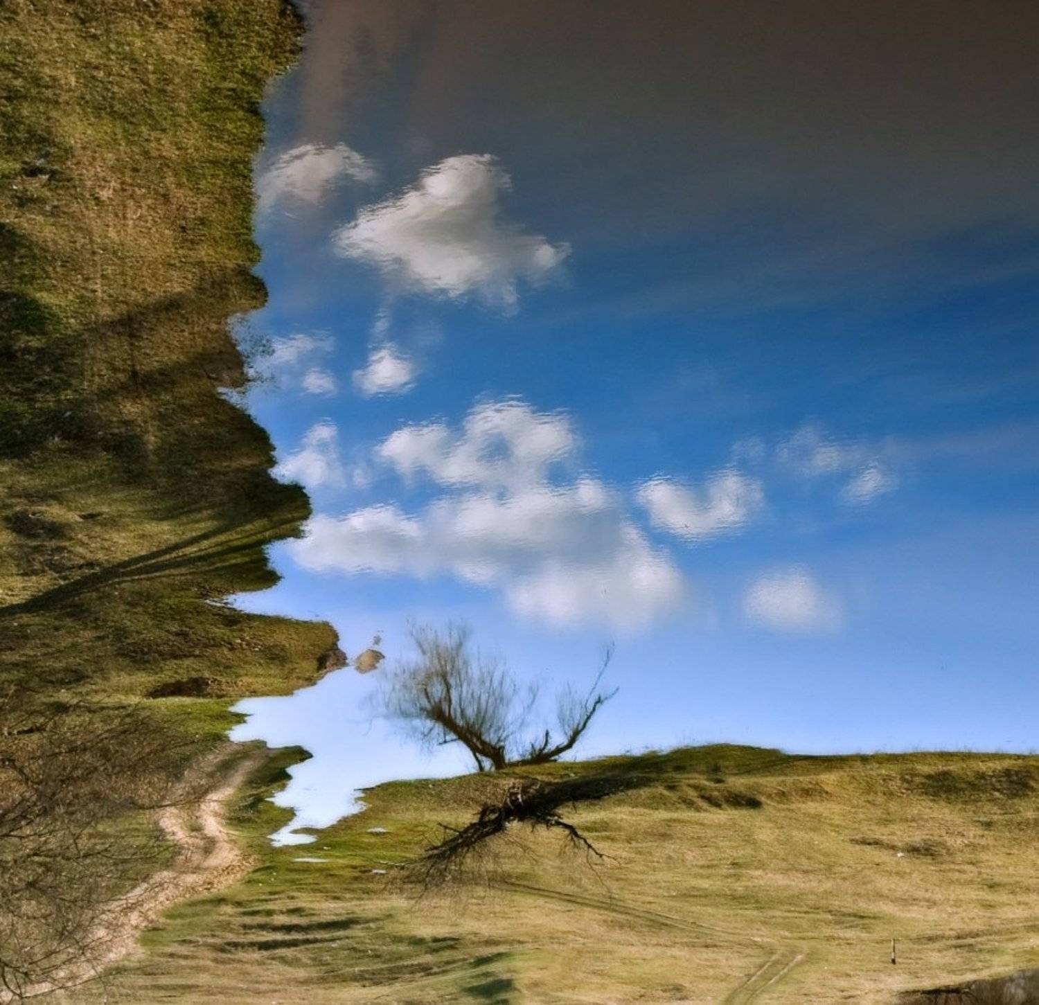 река, небо, вода, берег, прошлое лето