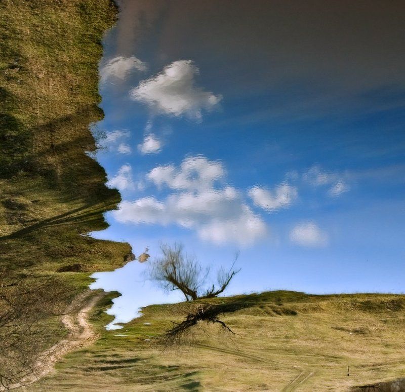 река, небо, вода, берег  фото превью