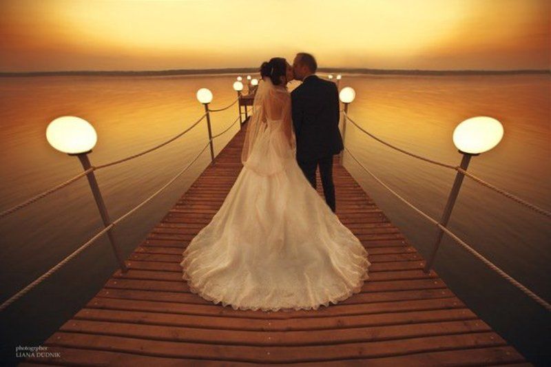 закат , мост , свадьба, любовь love фото превью
