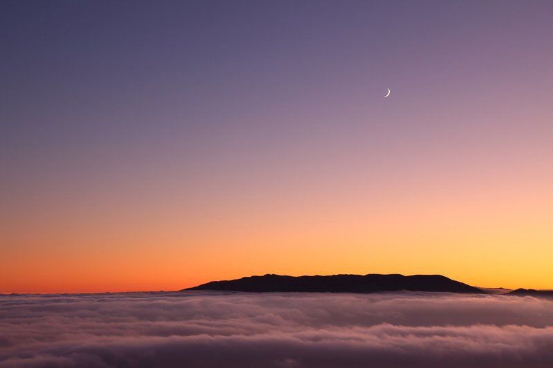 крым, луна, вечер, горы Восход луны фото превью