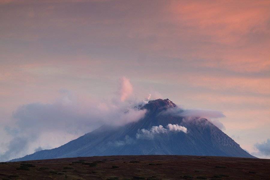 камчатка, вулкан, кизимен, закат, извержение, лава, Денис Будьков