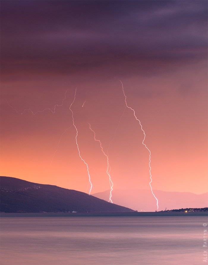 porto, montenegro, море, закат, черногория, адриатика, залив, гроза, дождь, Alexander Martynov