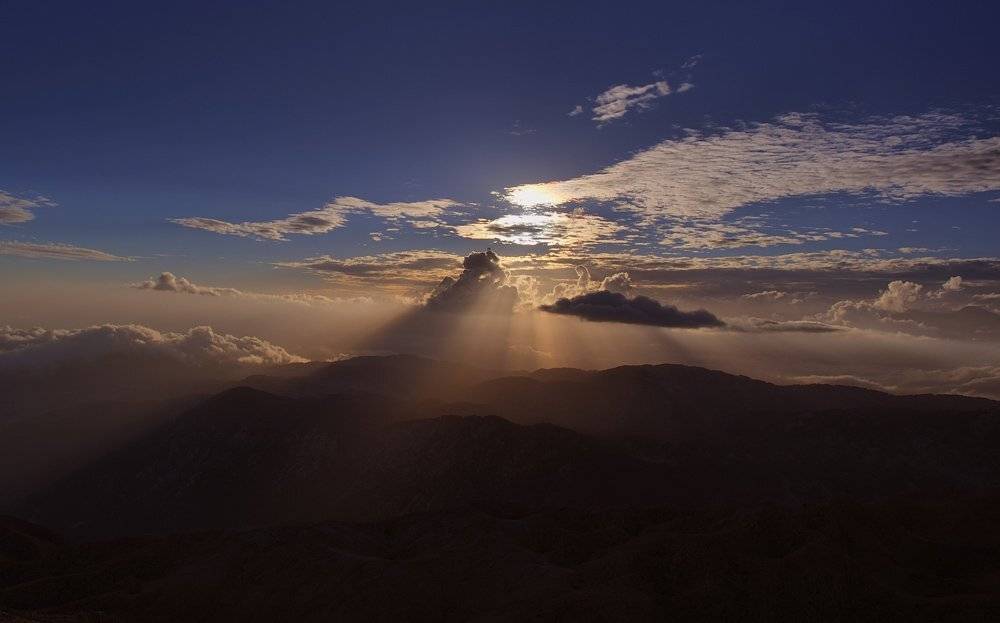 солнце, горы, закат, Andrey Dvornikov