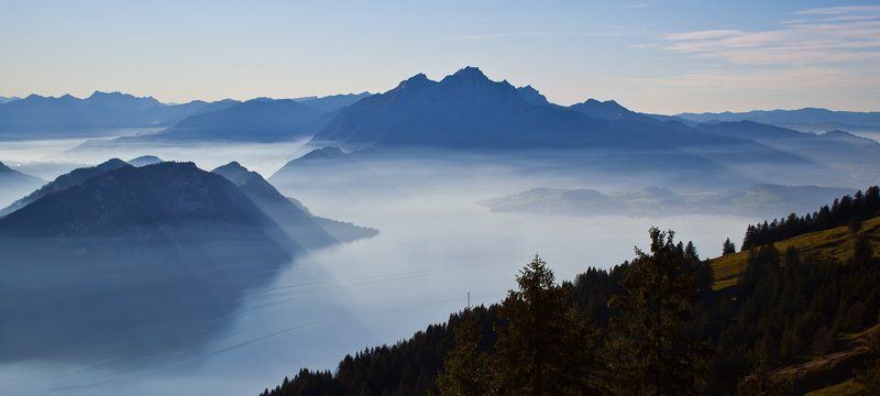 осень, горы, швейцария Rigi фото превью