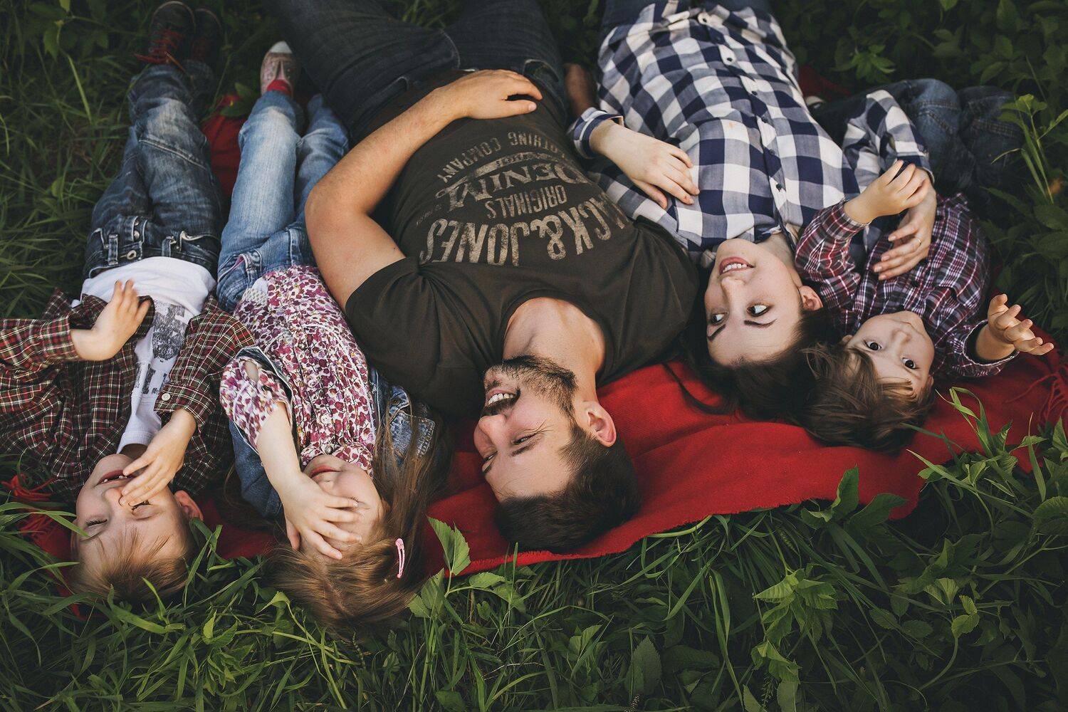 семья, папа, мама, дети, на, природе, Валерия Касперова