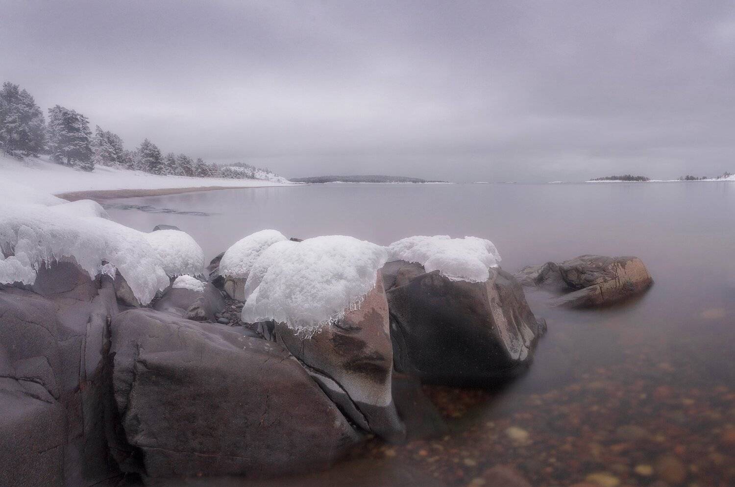 ладога, зима, шхеры, рассвет ,карелия, Павел Ващенков