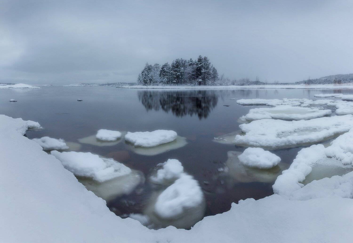ладога, зима, шхеры, рассвет ,карелия, Павел Ващенков