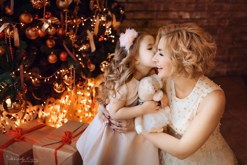 новый год, семья, мама, дочь С новым годом! фото превью