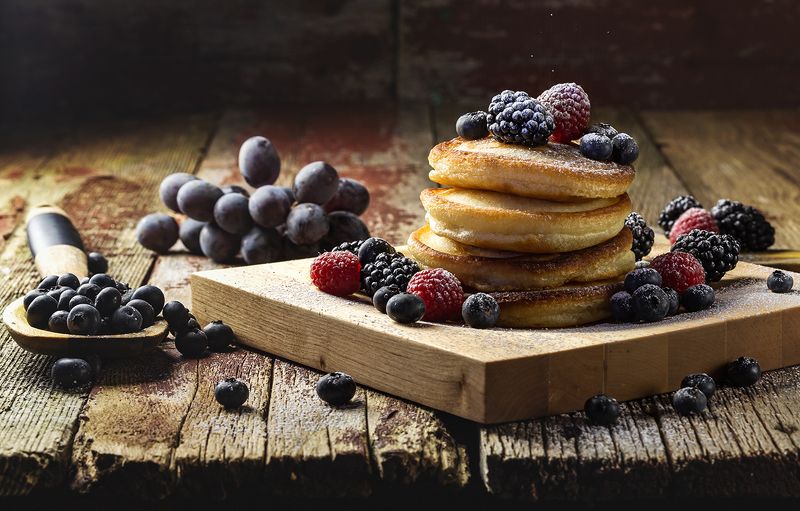 еда оладьи ягода свет цвет \