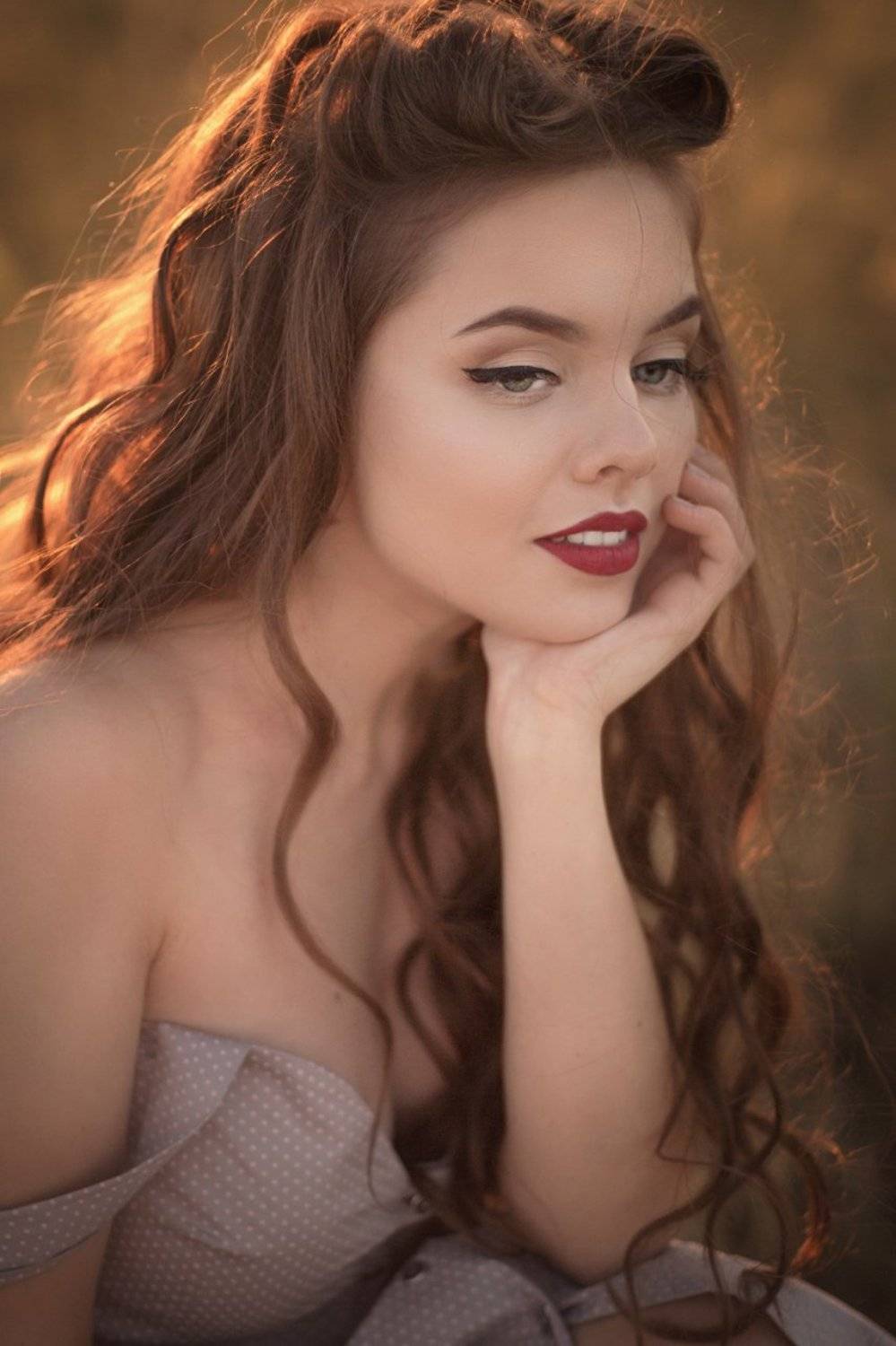 портрет девушка лето закат, Екатерина Лебедева