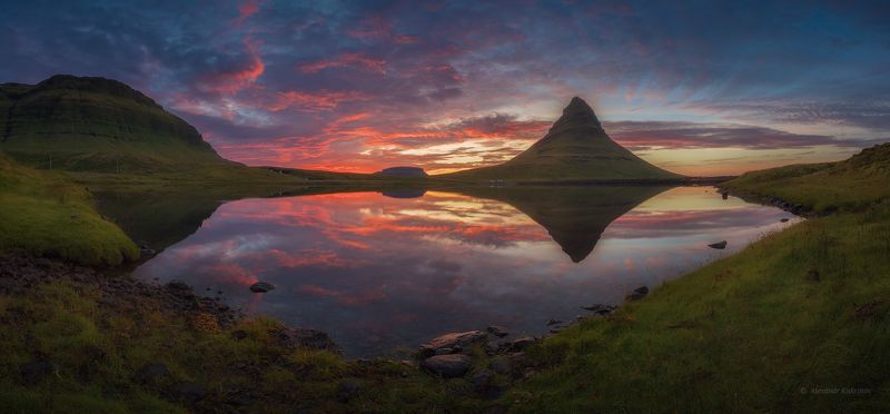 пейзаж, исландия, киркьюфетль Закат у вершины Киркьюфетль... фото превью