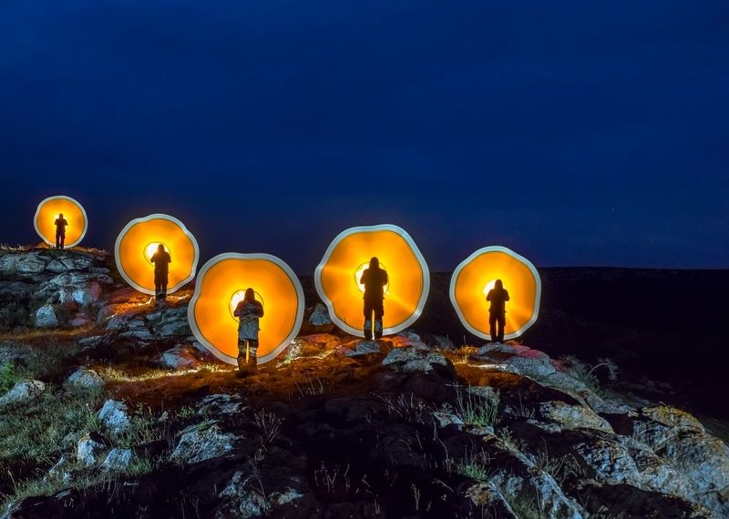 #lightpainting, #lightart, #longexposure, #nightphotography, #light, #night Adepts of the bloody moon. фото превью