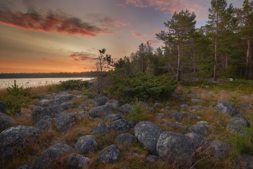 Берег моря, большой Соловецкий остров