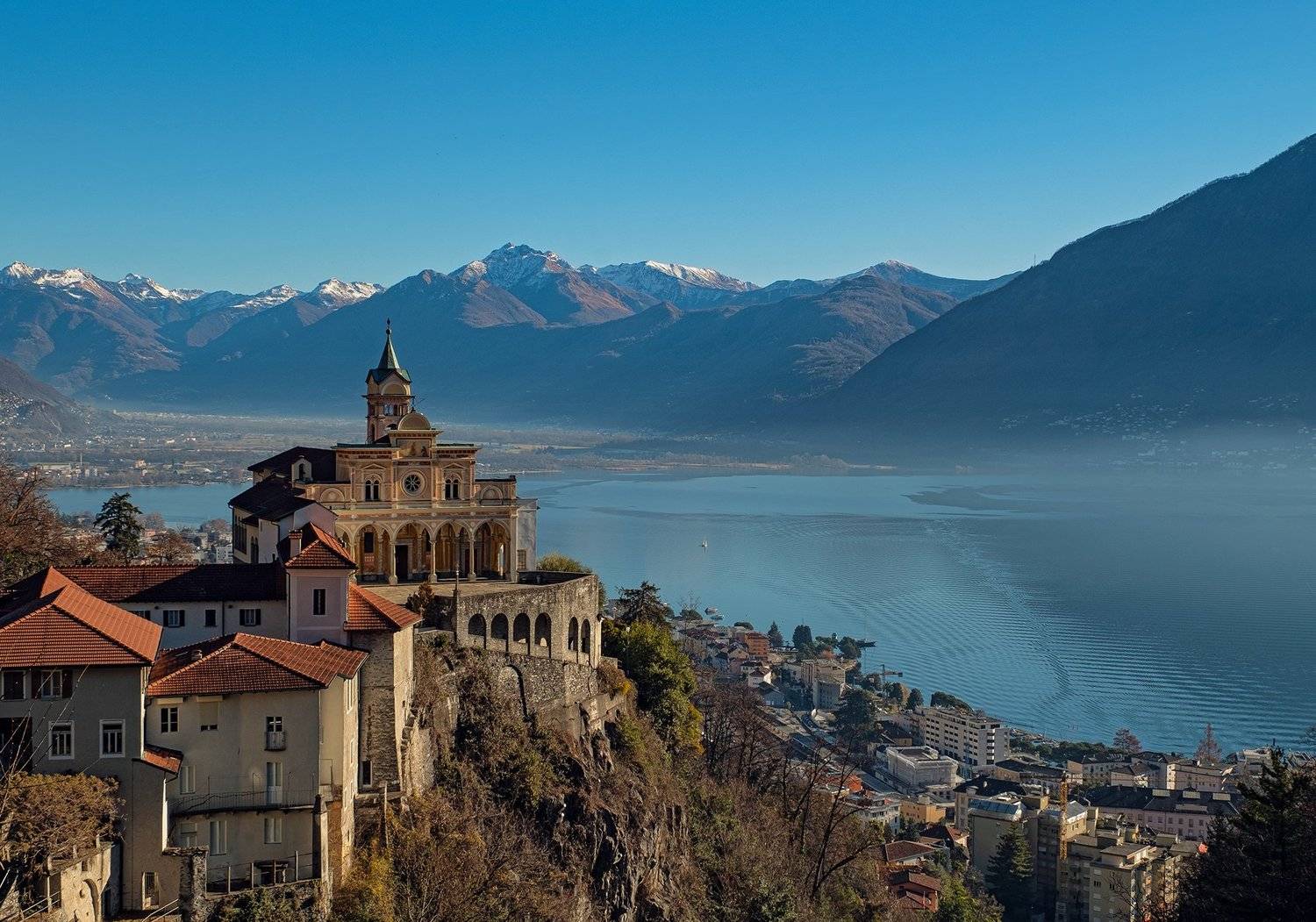 cathedral, church, lake, madonna, switzerland, lago maggiore, locarno, собор, церковь, локарно, швейцария, Владимир Эделев