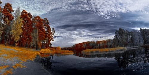 Прощался день теплым вечером. Инфракрасная фотография.