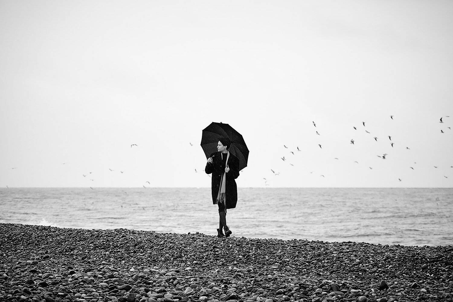 чб портерт чб фото фот девуши пляж, Денис Черепко