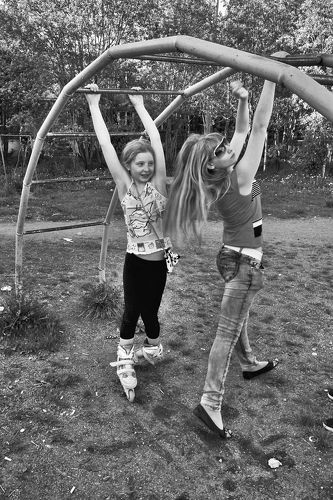 Две подружки на детской площадке. 2012