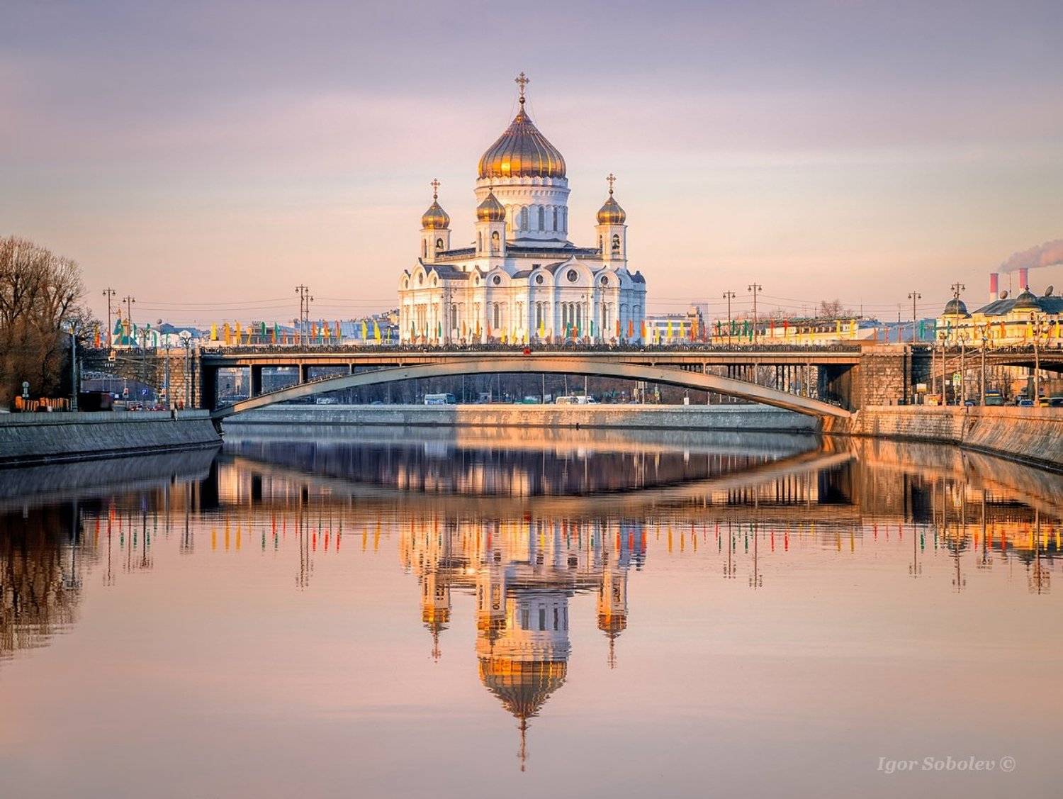 храма христа спасителя, москва, отражение, утро, christ the savior cathedral, moscow, reflection, morning, Игорь Соболев