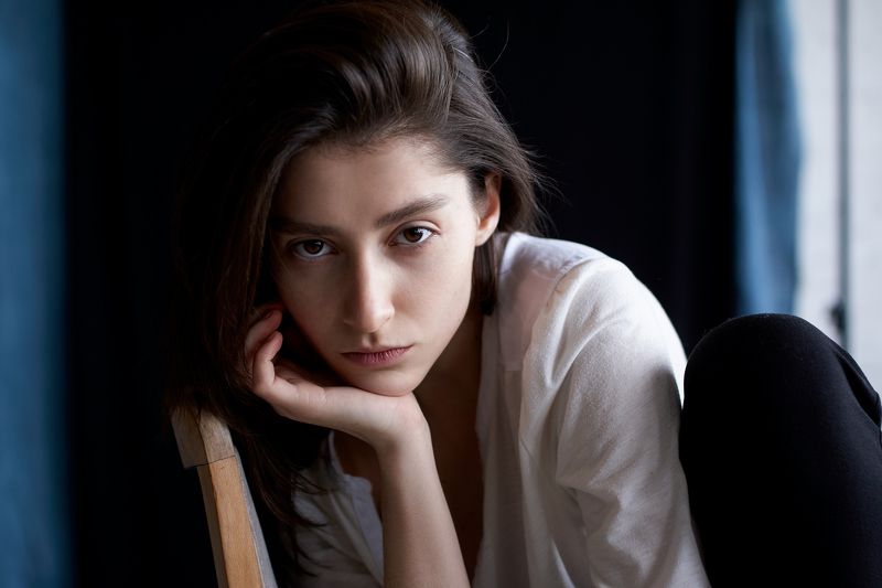 девушка, глаза, портрет, естественный свет, студия, portrait, girl, eyes, studio, sigma, sony Марина фото превью