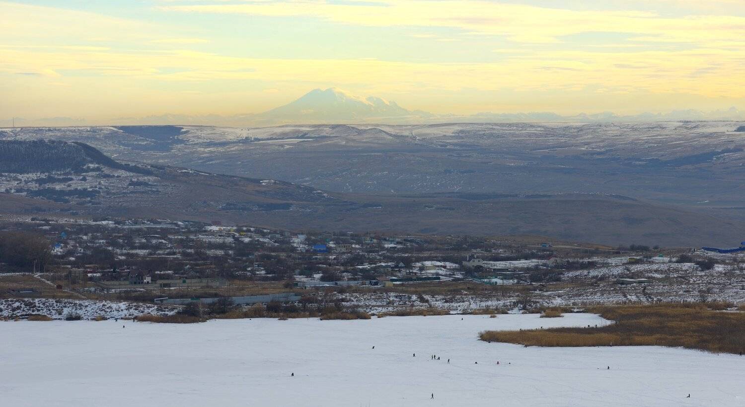 зима озеро рыбалка эльбрус, Александр Жарников