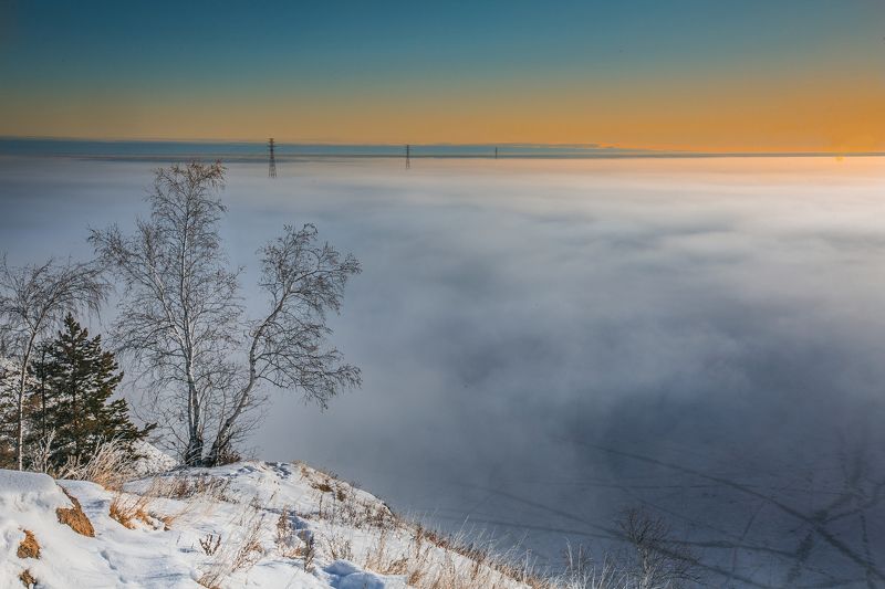 Туман над рекой фото превью