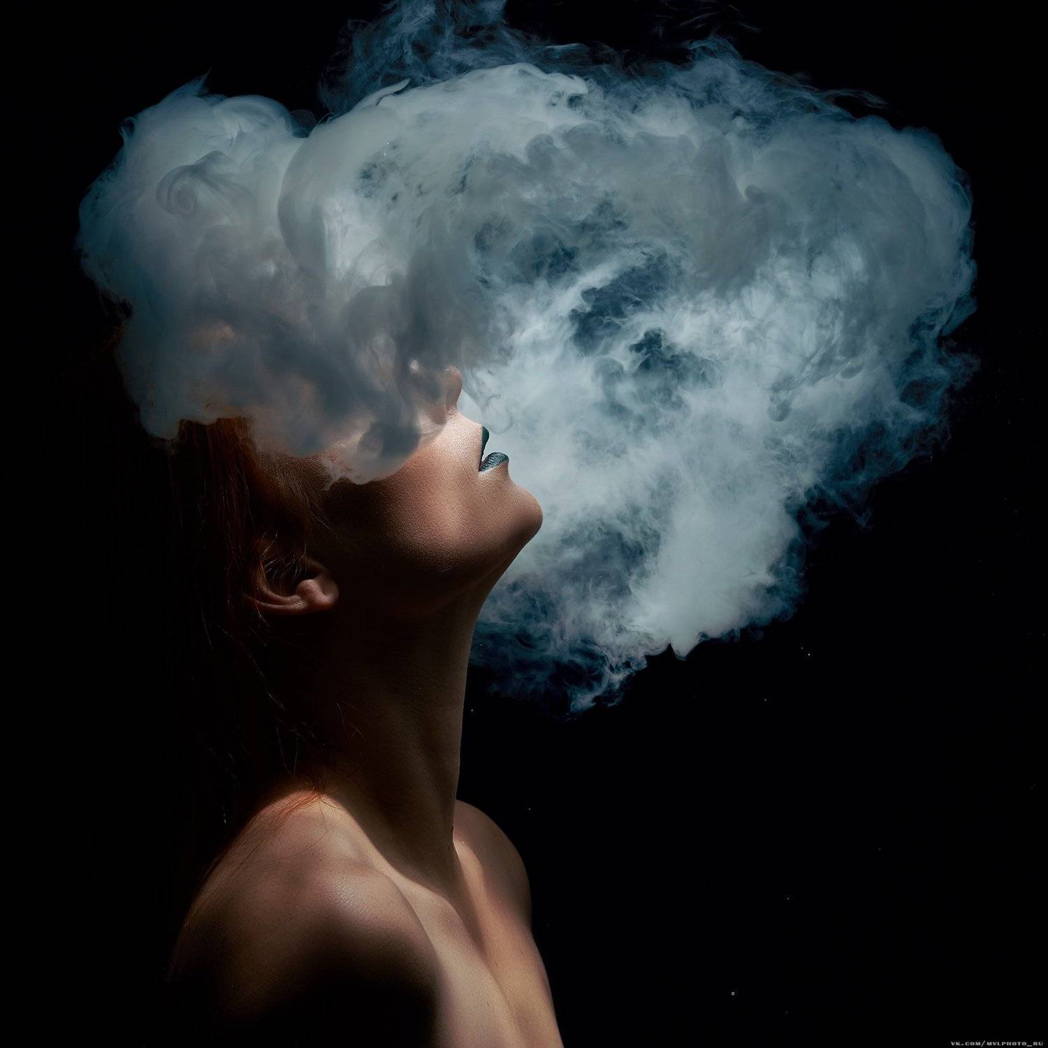 дым, девушка, студия, Вадим Миронов