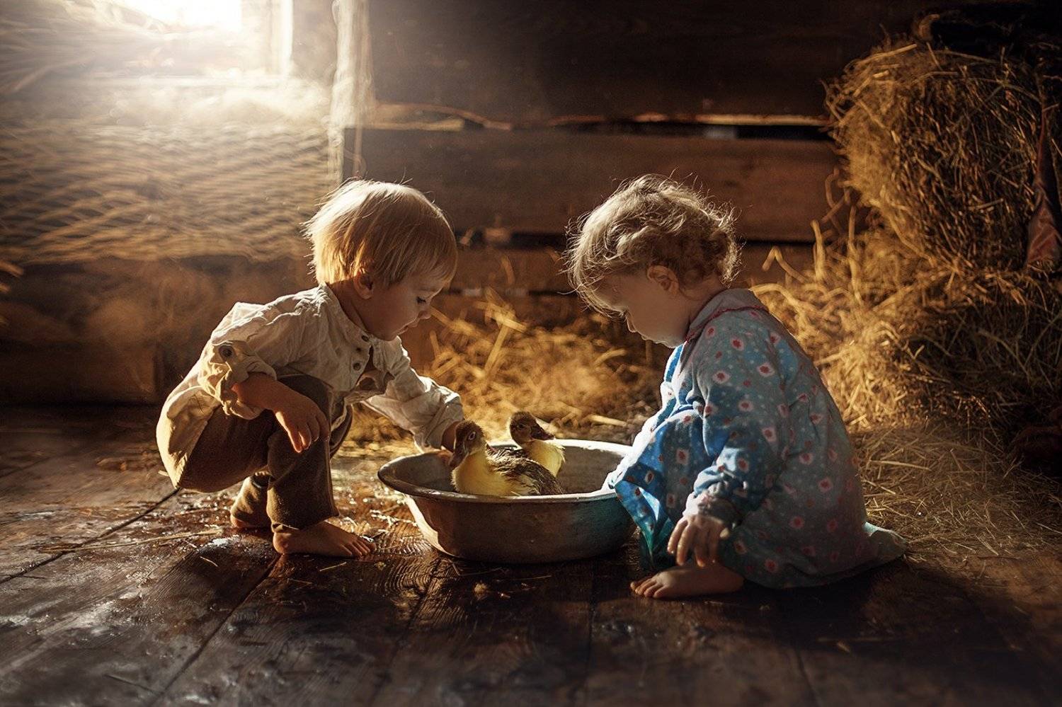 малыши, дети, утята, пасха, купание, игра, Анастасия Кучина