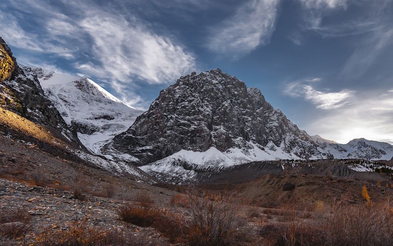 горный алтай, осень, ледник большой актру, малый актру, голубое озеро, озеро Восхождение к Голубому озеру. фото превью