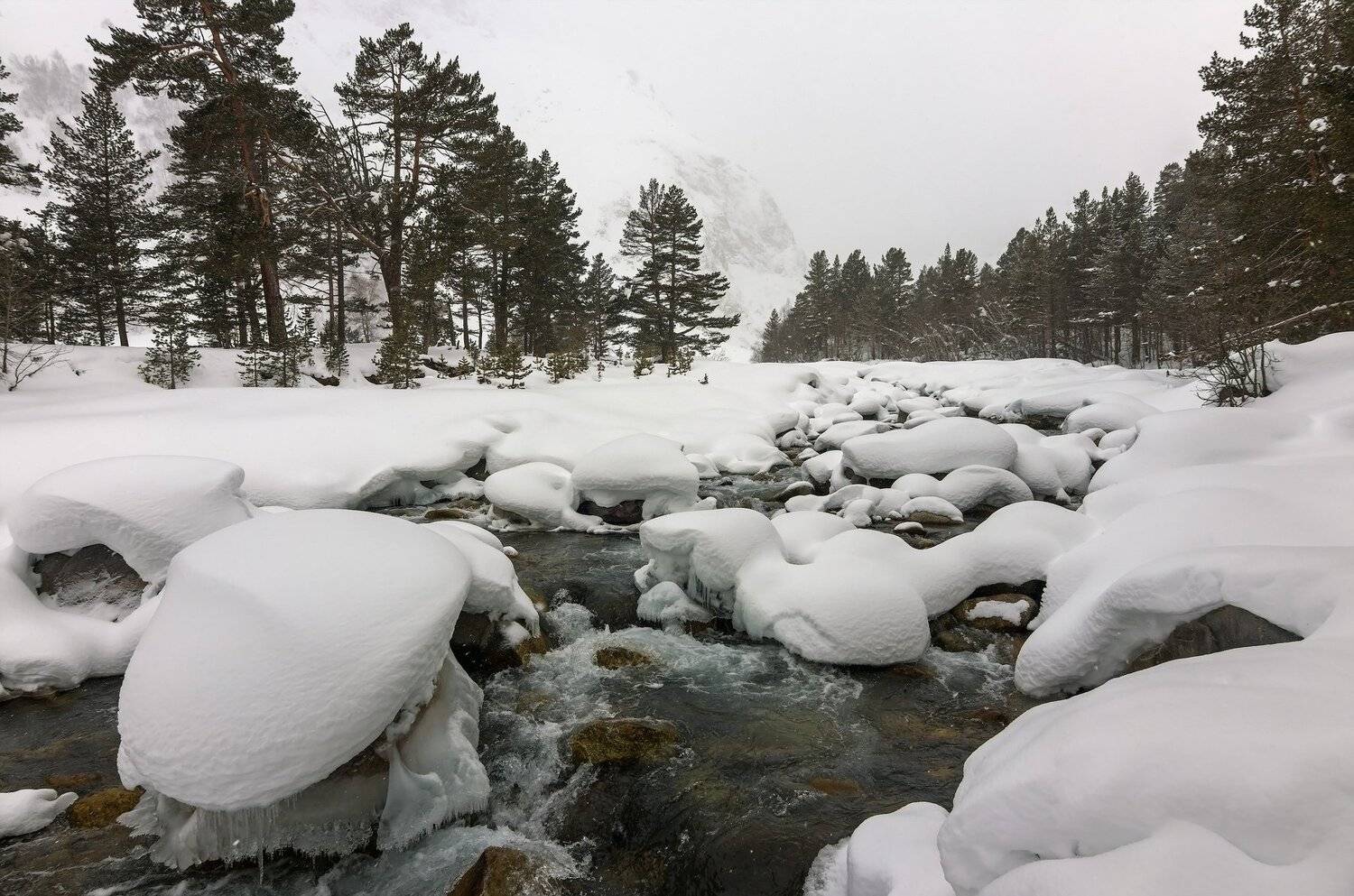 горы, река, кавказ, Эстелла