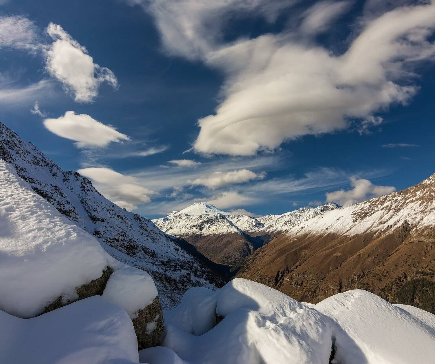 горы, облака, кавказ, Эстелла