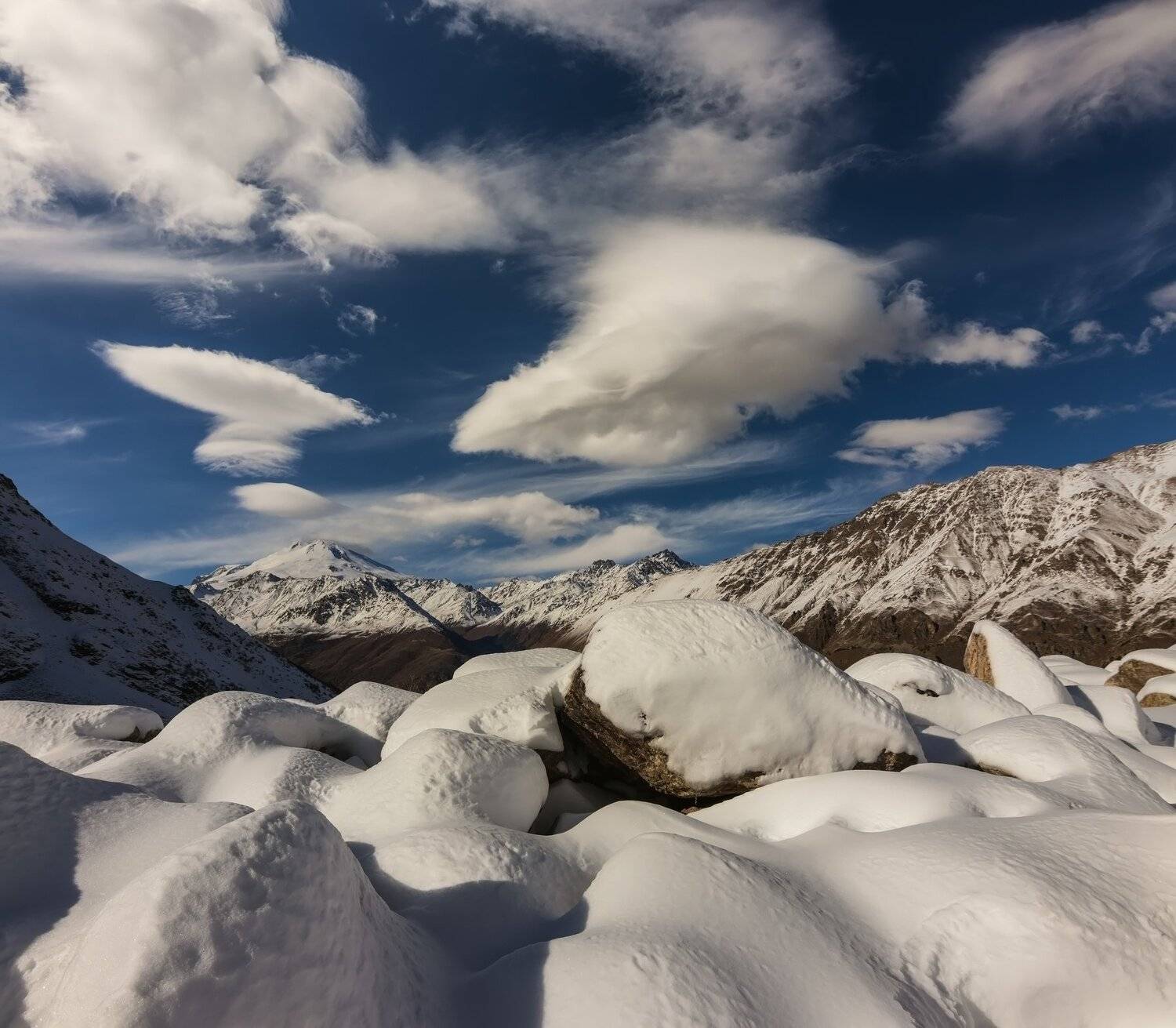 горы, облака, кавказ, Эстелла