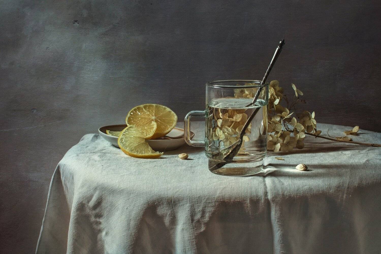 натюрморт, стекло, лимон, Анна Петина