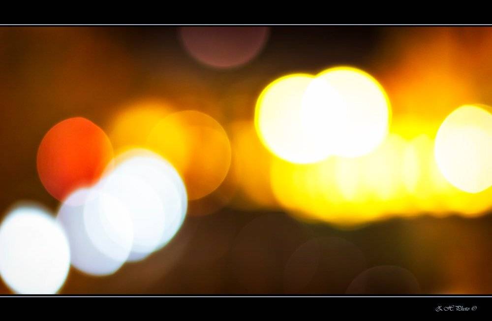 bokeh, night, red, yellow, burned, Zdravko
