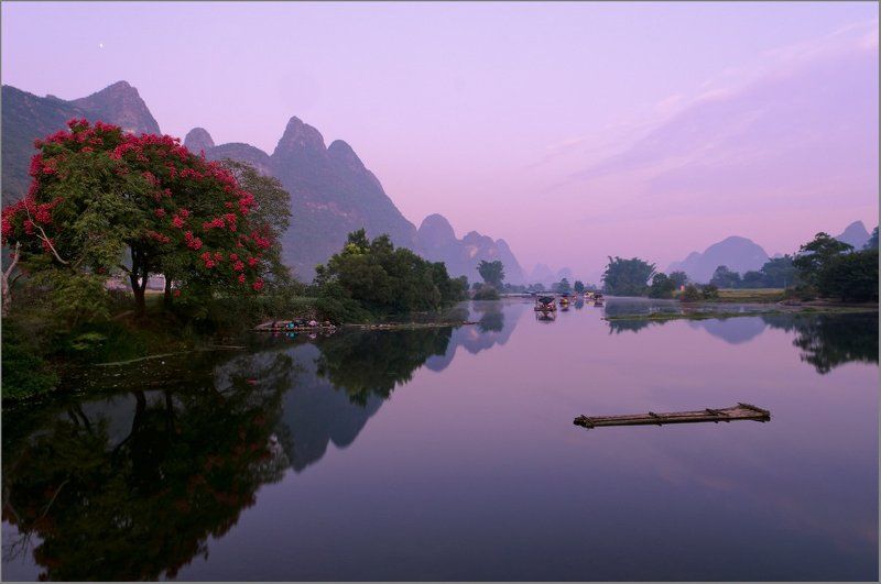 юлон, yulong, guilin,гуйлинь Утро на речке фото превью